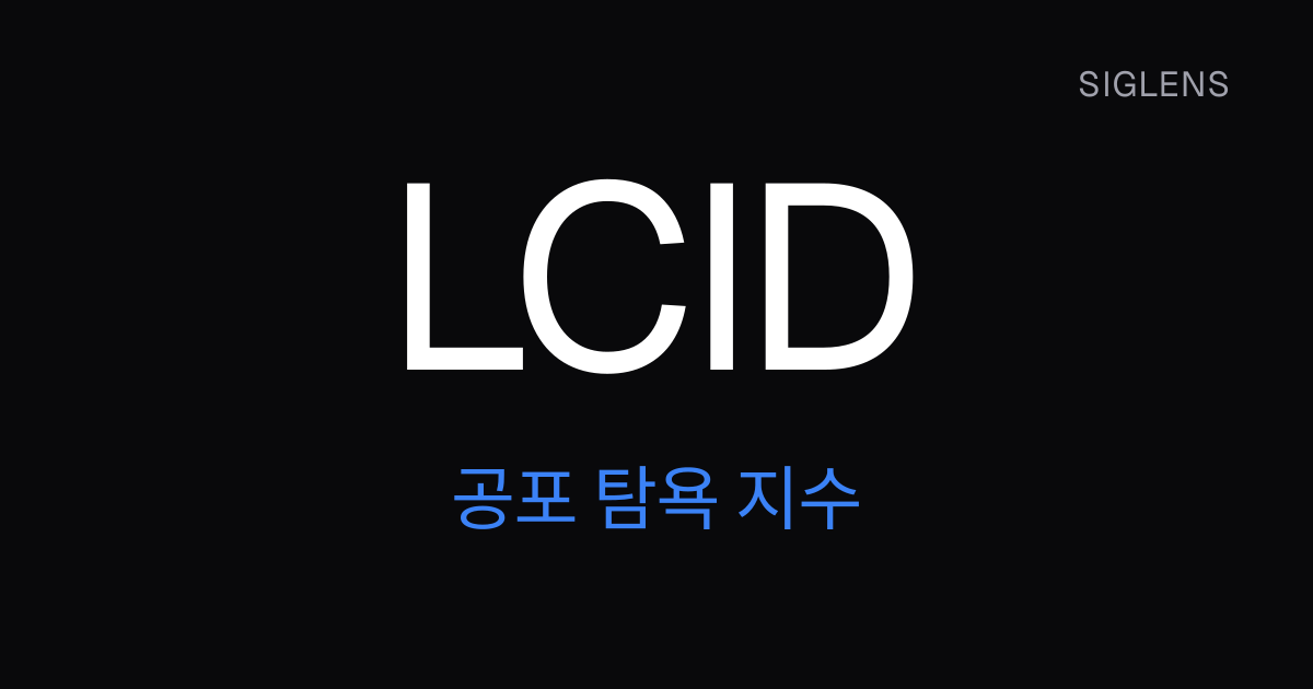 LCID 공포 탐욕 지수 — 0~100 점수와 5단계 분위기 | Siglens